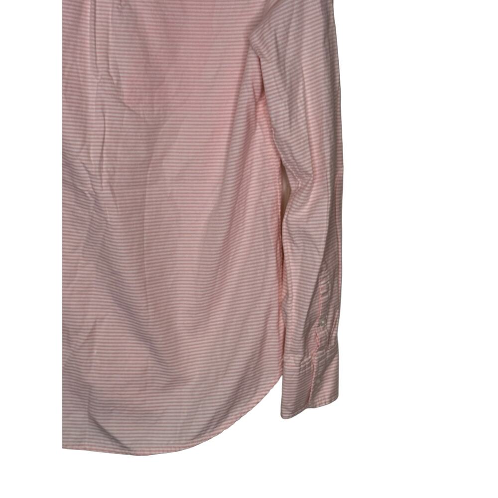 J.Crew Women's Top Shirt Embroidered Striped Long Cuffed Sleeve Button Pink XS - Picture 8 of 10